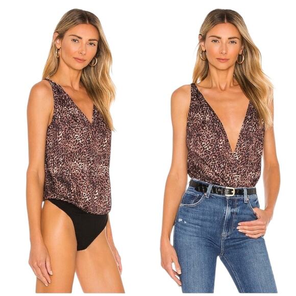 NWOT Paige Brown Nadynne Animal Print Sleeveless Bodysuit – Sz XS - Picture 1 of 7
